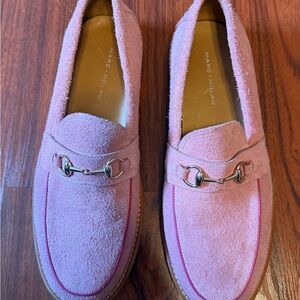 Marc Nolan Pink Suede Loafers with Silver Detail